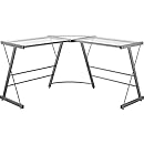 Altra Odin Glass L-Shaped Computer Desk, Gray