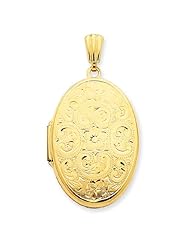 14k Yellow Gold Heavy Weight Oval Locket. Gold Weight- 6.73g.