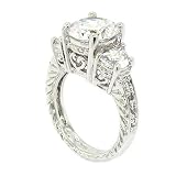 Sterling Silver Classic Engagement Ring w/Round Brilliant White CZ