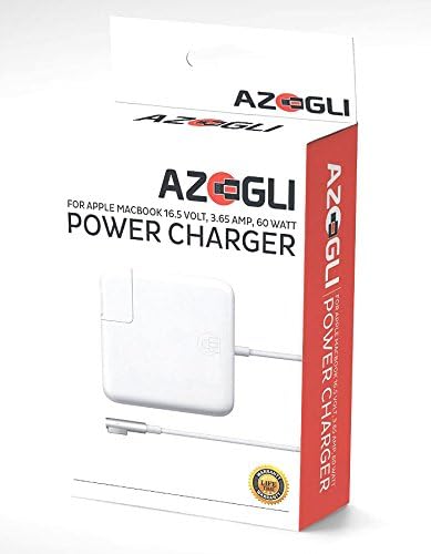 Azegli 60W 16.5V L-Shaped Portable Power Adapter Charger for MacBook, With 1 Year Warranty, Retail Packaging