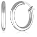 Duragold 14k White Gold Hoop Earrings, (0.80" Diameter)