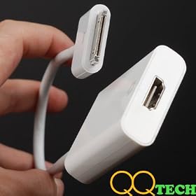 QQ-Tech® iPad iPad2 iPad 3 the new iPad Iphone 4 Ipod Touch 4 to HDMI Adapter Cable Audio Video Cable Apple Dock Connector