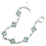 Barse Round Turquoise Link Sterling Toggle Bracelet