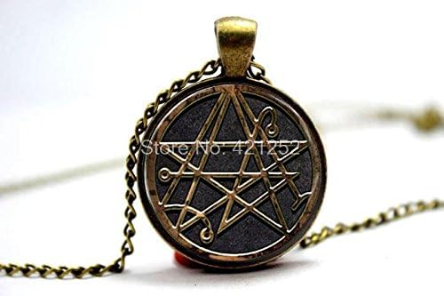 Pretty Lee 2015 Fashion The Sigil Of The Gateway Necronomicon Pendant Necklace Glass Photo Cabochon Necklace Christmas gift