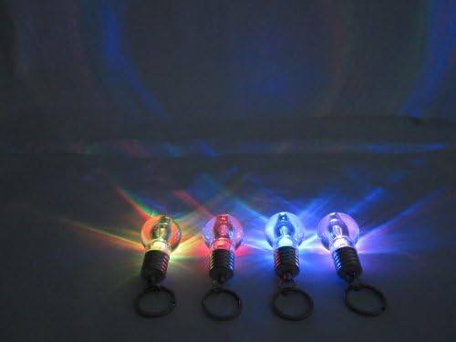 4pcs/lot Novelty LED Light Bulb Shaped Creative Keyring Keychain Flashlight Colorful Mini-lights Lamp Torch by Melody