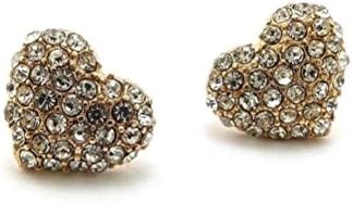 Crystalbella Fashion Celebrity Style Iced Out Small Heart Designed Fashion Earrings