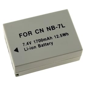 High Capacity 1700Mah Lithium Battery For Canon NB-7L PowerShot SX30 IS & G12