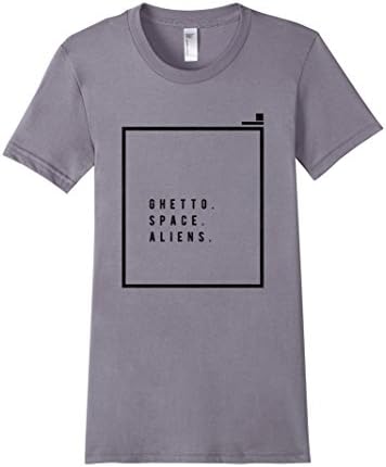 Women's Minimalist Ghetto Space Aliens Geometric T-shirt Large Slate