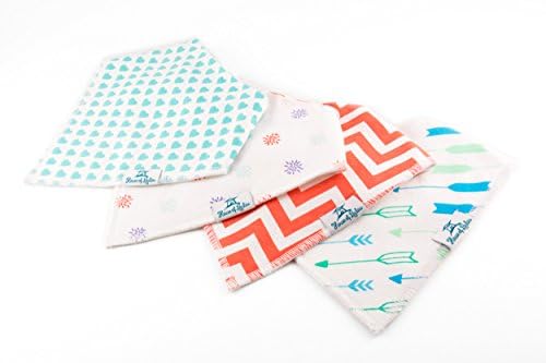 Organic Cotton Bandana Baby Bibs Drool bibs for Girls - 4 Pack PREMIUM QUALITY Soft Absorbent and Adjustable Cotton Bibs - Great Baby Shower Gift