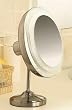 Fluorescent Lighted Electric Coolite 8X Vanity Mirror in Brushed Nickel