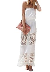 Strapless Shift Off the Shoulder Sleeveless Spaghetti Strap Floral Print Lace Chiffon Maxi Dress 