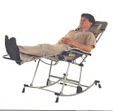 Rock-N-Lounge Zero Gravity Patio Recliner Lounge Chaise (Steel / Beige)