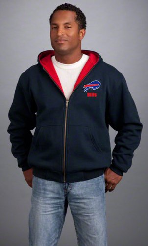 Buffalo Bills Jacket: Navy Reebok Hooded Craftsman Jacket