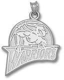 Golden State Warriors Solid Sterling Silver Warrior Logo 1'' Pendant