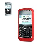 New Fashionable Perfect Fit Soft Silicon Gel Protector Skin Cover (Faceplate/Snap On) Rubber Cell Phone Case for Nokia E71 / E71X AT&T,T-mobile - RED