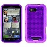 Purple Cruzer Argyle High Gloss TPU Soft Gel Skin Case - For Motorola DEFY  ....