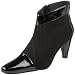 Annie Shoes Women's Briony Bootie,Black Brush/Black Patent,10 W US