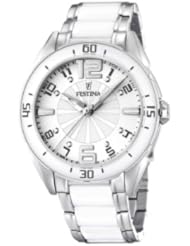 Festina Womens Ceramic F16395/1 White Ceramic Quartz Watch with Silver Dial