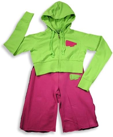 Rebelette - Girls Hoodie and Capri Sweatsuit, Lime, Raspberry 11201-14/16