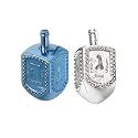 Blue and Silver Metallic Plastic Dreidel