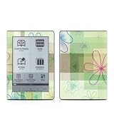 Plaid Flower Design Protective Decal Skin Sticker for Sony Digital Reader PRS-505 Models