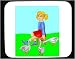 Decorated Mouse Pad with geese, bird-feed, human, body, individuals, summer, individual, persons, sit, humans, girl, people, farm, person, rooster