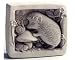 Outdoor Living : Cast Stone 5" GARDEN GATHERER Hedgehog Snail Plaque SCULPTURE by GEORGE Carruth Studio # 183