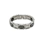 Men's Stainless Steel Polished & Black Greek Key Bracelet w/ Cubic Zirconia Accents, 8.5"