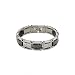 Men's Stainless Steel Polished & Black Greek Key Bracelet w/ Cubic Zirconia Accents, 8.5