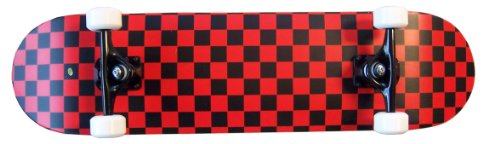 KPC Pro Skateboard Complete, Black and Red Checker