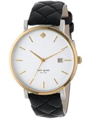 kate spade new york Womens 1YRU0125 Large Black Quilted Metro Grand Watch