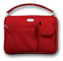 Microfiber Red with Exterior Pockets, LG Bible Cover