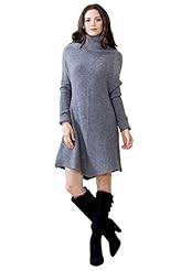 Cowl Neck Sweater Knee Length Fall Polyamide/Polyester/Viscose/Knit Long Sleeves  Dress