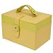 Jewelry Case Yellow Lime Leather Floral Buckle