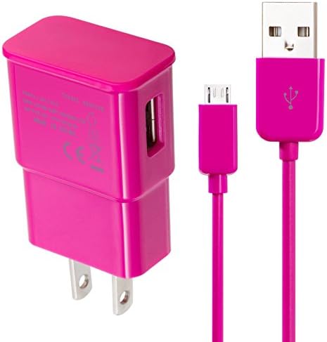 10FT Samsung Galaxy S2 S3 S4 Micro USB Data Cable +Home Wall Charger OEM Quality Hot Pink