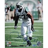 Bart Scott Autographed Arms at Sides Jets White Jersey Vertical 8x10 Photograph