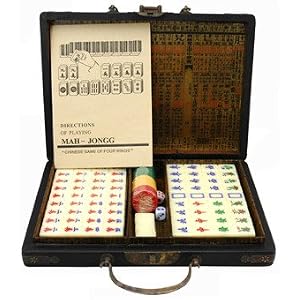 Luxury Gift Idea for Mom Her Wife Woman Lady - Complete Mahjong Set w/ Fine Hand Painted Case