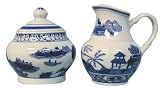 Kitchen & Housewares : Blue Canton sugar and creamer set - blue and white porcelain