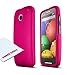 Moto E Case, [Hot Pink] Slim Grip Rubberized Hard Plastic Case for Motorola Moto E (2014)