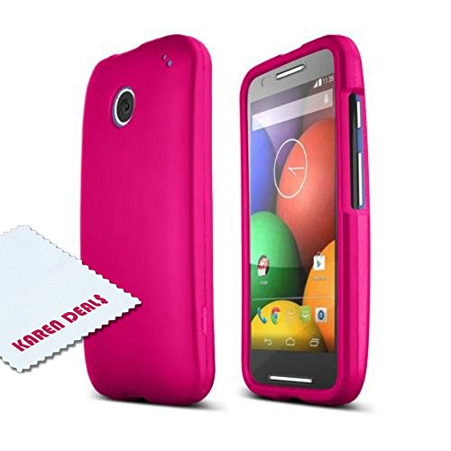 Moto E Case, [Hot Pink] Slim Grip Rubberized Hard Plastic Case for Motorola Moto E (2014)