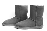 Sheep Touch Women's Twin-Face Australian Sheepskin Classic Short Boots Grey | Free Shipping in US