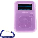 Premium High Grade Rubberized (Pink) Silicone Skin Case and Free Carabiner Key Chain for the SanDisk Sansa Clip+ Plus