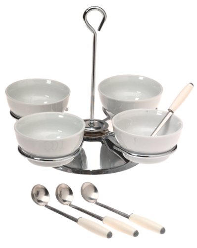 Trudeau 9-Piece Stoneware Condiment Serving Set