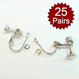 Silver Plated Screw Back Non-Pierced Earring Findings Wholesale (Price/25 Pairs)