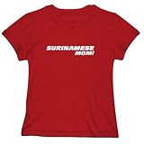 T-Shirt Woman Red  Surinamese Mom! Suriname Country