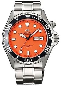 Orient #CEM65001M Men's Orange Mako Stainless Steel 200M Diver Watch