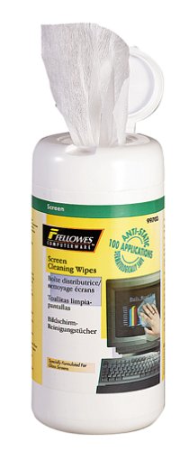 Fellowes Screen Cleaning Wipes 100/Tub Pre Moistened Wipes