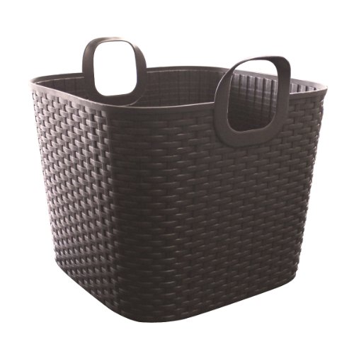 KETER Square Rattan Flexl Tub 43L ソフトバケツ ブラウン  17193514