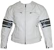 Womens Leather Jacket Motorcycle Armor Ladies White GM