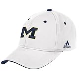 adidas Michigan Wolverines White Basic Logo Structured Adjustable Hat